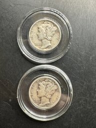 2 Mercury Dimes 1944, 1944-S