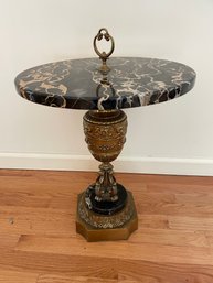 Marble Top And Brass , Side Table.