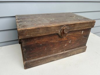 Old Wooden Tool Box With Contents