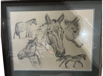 P. Kauffman Framed Equine Composition Sketch