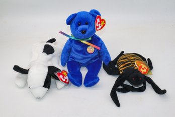 1993 Spot, 1996 Spinner, 1998 Clubby TY Beanie Babies