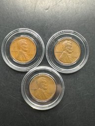 3 Wheat Pennies 1950, 1950-D, 1950-S