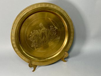 A Large Etched Brass Plate, Made In Hong Kong