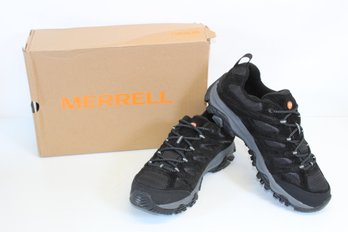 New In Box Mens Merrell Black Night Hiking Shoes Size 9.5 Medium