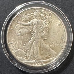 1945 Walking Liberty Silver Half Dollar