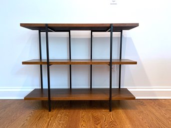 Mid Century Modern Style Metal Frame And Wood Shelf