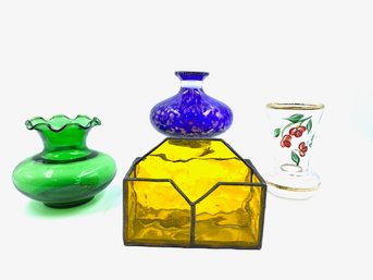 Collection Of 4 Hand-blown Art Glass Smalls Including Murano
