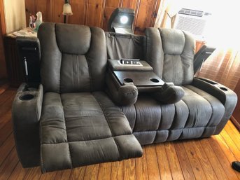 Reclining Two Seater Couch, Gray