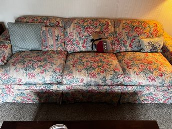 Vintage Floral Upholstered Low Back Sofa