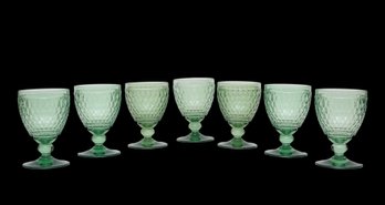 7  Villeroy And Boch Boston Colored Green  Glass Goblets