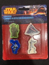 2013 Star Wars Erasers 4 Pack New In Package