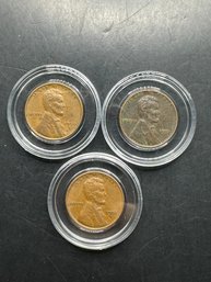 3 Wheat Pennies 1951, 1951-D, 1951-S