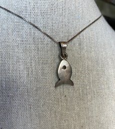 Sterling Silver Chain And Pendant, 13 Inches