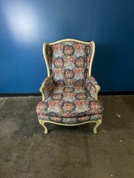 Floral Cushioned Wing Backed Armchair