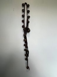 Vintage Sleigh Bells On Burnished Leather Strap