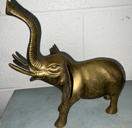 Heavy Solid Brass Elephant - Trunk Up