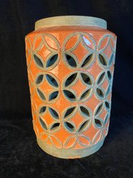 Large Floral Themed Ceramic Jar