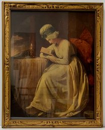 Vintage Framed Quality Print Of Antique Artwork - Serena Reading By Geo Romney - Triumphs Of Temper By Hayley