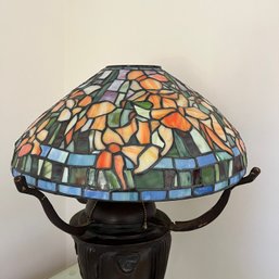 An Antique Stained Glass Lamp Shade