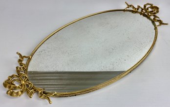 Vintage Gold Mirrored Dresser Tray