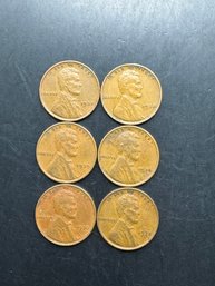 6 Wheat Pennies 1930, 1935, 1936, 1937, 1938, 1939