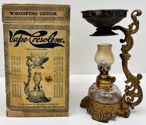 Antique Vapo-Cresolene Diphtheria Vaporizer Medical Equipment  In Original Box