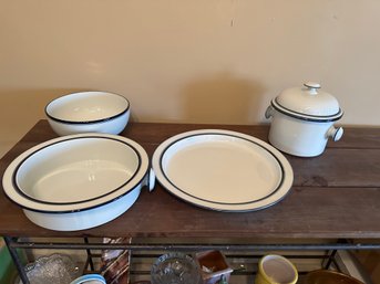 Dansk Blue And White Bistro International Serving Pieces Made In Japan