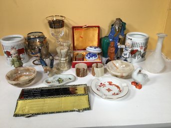 Fantastic Lot Of Mixed Vintage Items - Onyx Items - Red Wax Seal - Meissen - Brush Set - Glass - Other Items !