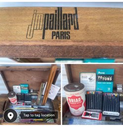 VTG JM Paillard Paris Painters Box & Contents