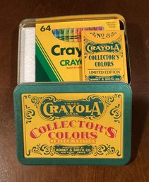 Vtg Crayola Crayons & Decorative Tin Limited Edition Collectors Colors