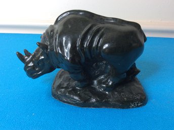 HUSKY RHINO HANDCRAFTED IN ECOCAST SCULPTURE
