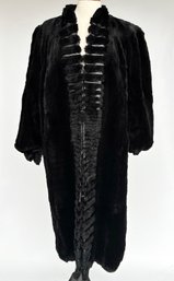 A Vintage Ladies Long Coat In Sheared Mink  By Pelz Haus Of Stuggart - Medium