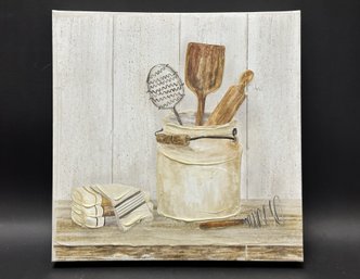 A Great Modern Farmhouse Print: Cooking Utensils In Crock