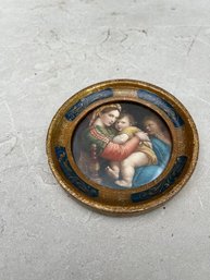 Vintage Rome Italy Madonna And Child Miniature Wall Art