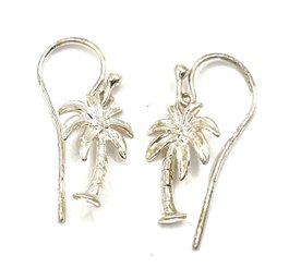 Sterling Silver Palm Tree Dangle Earrings