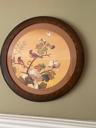 Wooden Round Frame Artwork Wall Decor Piece