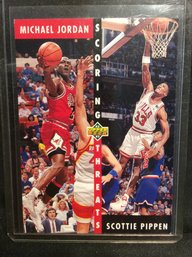 1992-93 Upper Deck Scoring Threats Michael Jordan - Scottie Pippen - M