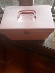 Vintage Art Deco Pink Sewing Box