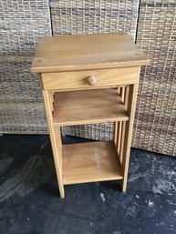 Small Side Table With Single Drawer And Two Shelves