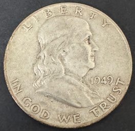 1949-D Benjamin Franklin Silver Half Dollar