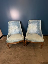 Blue Cushioned Accent Side Chairs