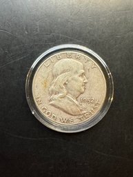 1952-D Benjamin Franklin Silver Half Dollar