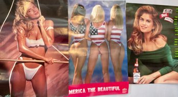 Set Of Original  3 Pin Up Girl Posters From The 1990's