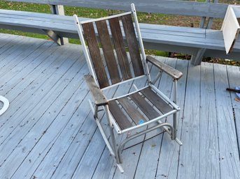 Aluminum And Wood Rocking Chair