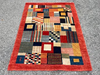 A Fine Quality Modern Wool Rug In 'Quilt' Pattern