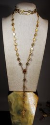 Vintage Gold Tone Crucifix Necklace W Cross1