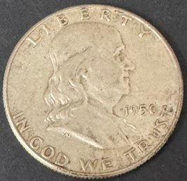 1950 Benjamin Franklin Silver Half Dollar