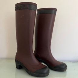 A Pair Of Chanel Rain Boots - Size 37