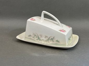 A Vintage Covered Cheese Wedge Dish