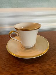 Gorgeous Lenox Eternal Tea Cup & Saucer - White With Gold Trim